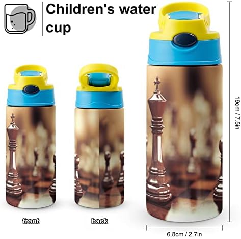 Okul için saman satranç yalıtımlı Paslanmaz Çelik Vakum Bardak 500Ml ile su şişesi