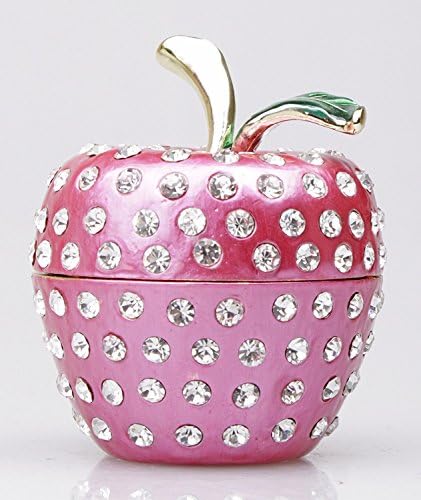 znewlook Apple Kristaller Takı Mücevherli Biblo Hediye Kutusu Apple Parmak Hediye Kutusu Kadınlar Kızlar için (Fushcia)