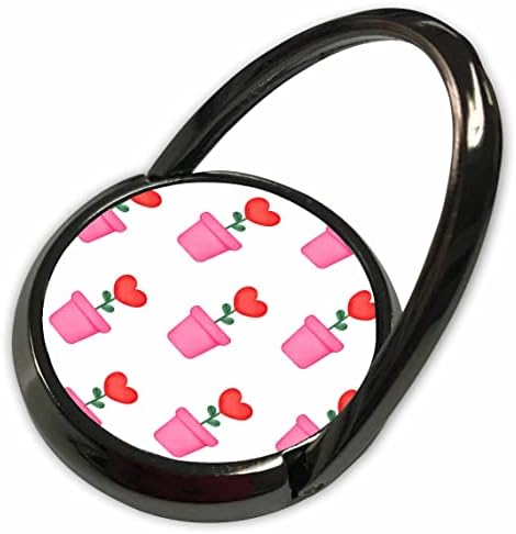 Kalp Çiçek Desenli 3dRose Sevimli Pembe Saksılar - Telefon Halkaları (phr-372117-1)