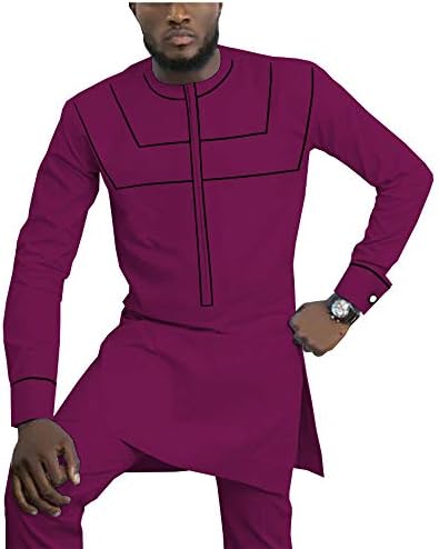 Afrika kıyafeti Erkekler için Dashiki Erkek Kıyafetler Gömlek + Ankara pantolon seti Eşofman Erkekler Tribal Kıyafetleri